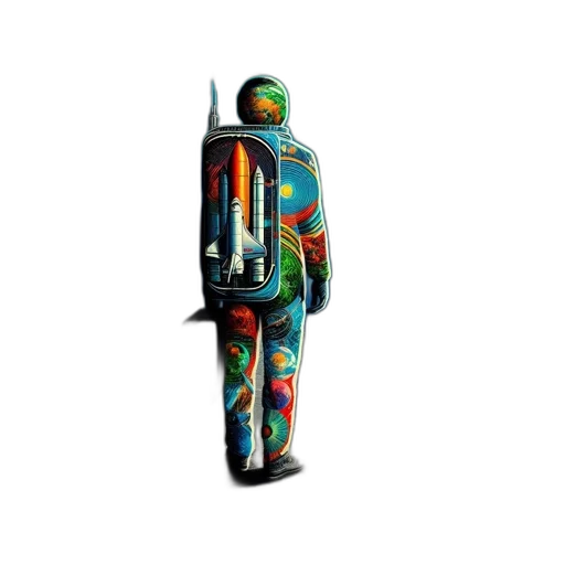 weapon, jacket, robot, staff transparent PNG cut-out
