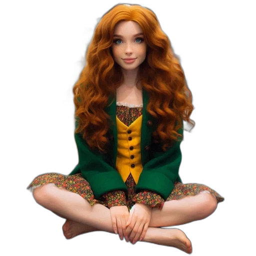 dress, hair, jewelry, fantasy art transparent PNG cut-out