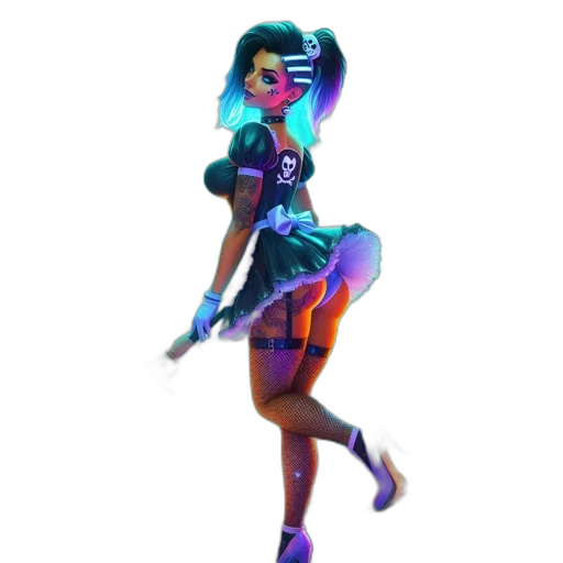 dress, staff, weapon, robot transparent PNG cut-out
