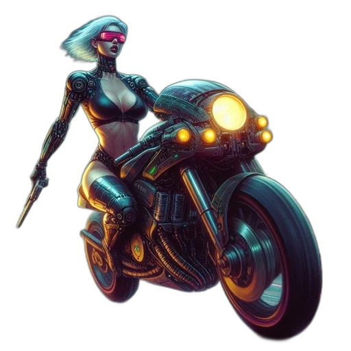 weapon, robot, concept art, cyberpunk transparent PNG cut-out