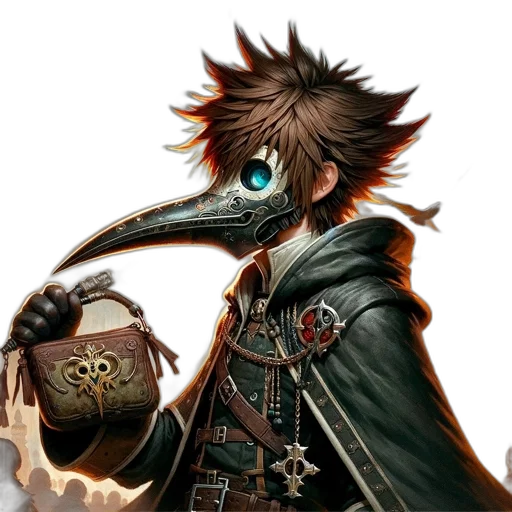 mask, staff, weapon, dragon transparent PNG cut-out