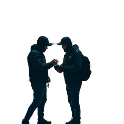 jacket, hat, staff, weapon transparent PNG cut-out