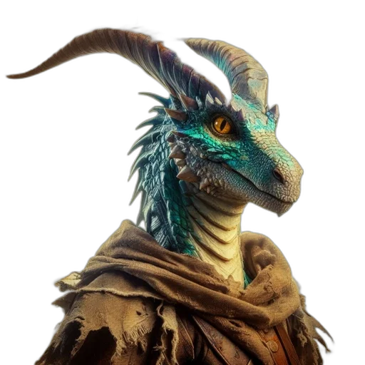 dragon, creature, animal, staff transparent PNG cut-out