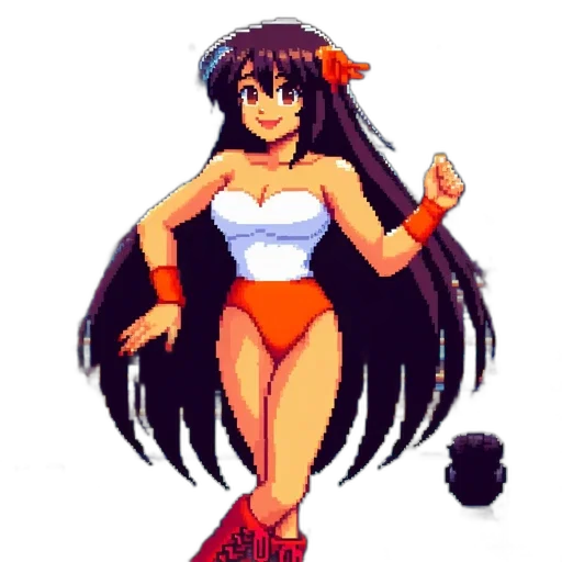 dress, pixel art, anime, concept art transparent PNG cut-out