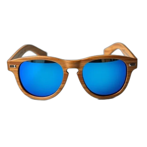 3d render, blue, bamboo, sunglasses transparent PNG cut-out