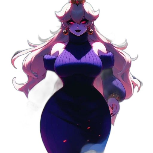 dress, crown, creature, staff transparent PNG cut-out