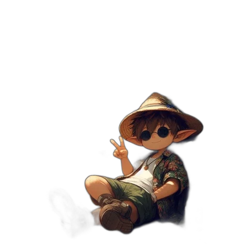 hat, staff, creature, umbrella transparent PNG cut-out