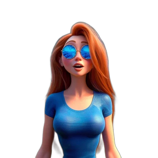 dress, face, 3d render, concept art transparent PNG cut-out