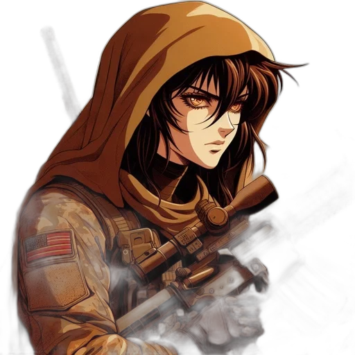 jacket, weapon, concept art, comic book art transparent PNG cut-out