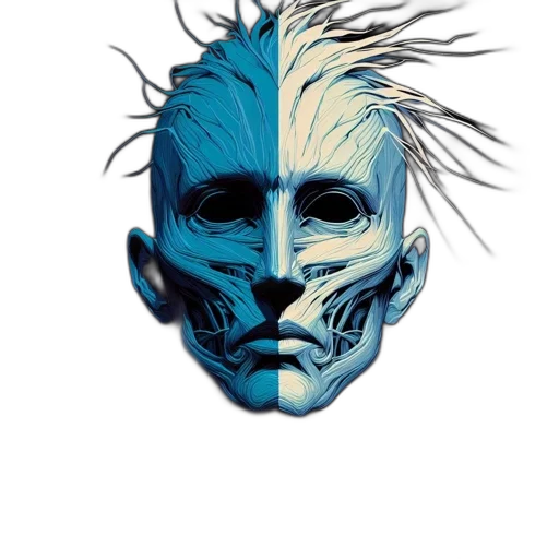 mask, face, creature, cyberpunk transparent PNG cut-out