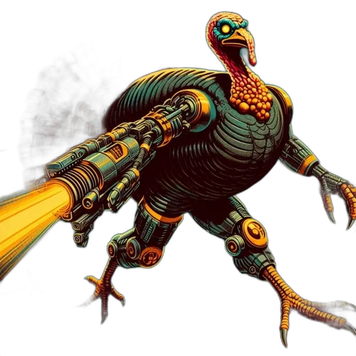 robot, weapon, staff, creature transparent PNG cut-out