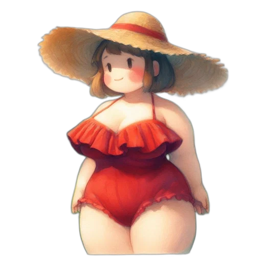 hat, dress, flower, staff transparent PNG cut-out