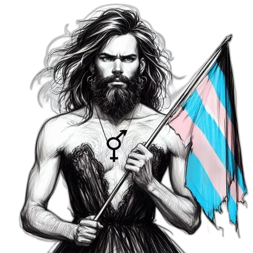 sword, hair, cartoon, vaporwave transparent PNG cut-out