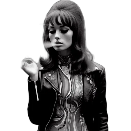 jacket, dress, face, photorealistic transparent PNG cut-out