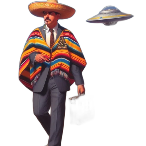 hat, jacket, staff, umbrella transparent PNG cut-out