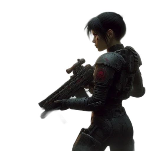 weapon, robot, concept art, 3d render transparent PNG cut-out