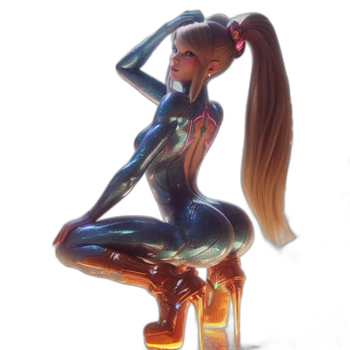 robot, dress, hair, concept art transparent PNG cut-out