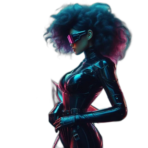 jacket, mask, cyberpunk, comic book art transparent PNG cut-out