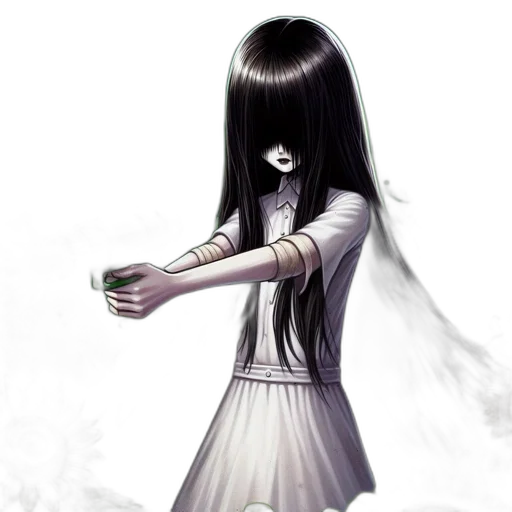 mask, dress, weapon, hair transparent PNG cut-out