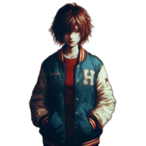 jacket, face, hair, robot transparent PNG cut-out