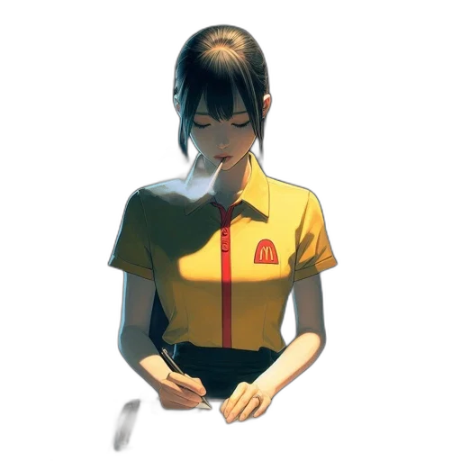 dress, jacket, staff, robot transparent PNG cut-out