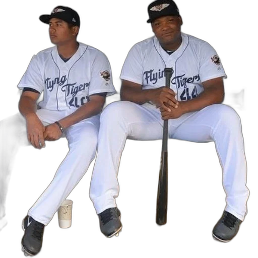 staff, two, baseball, players transparent PNG cut-out