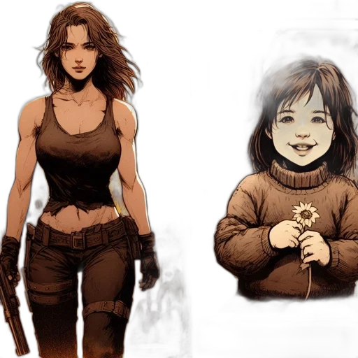 concept art, comic book art, fantasy art, pixel art transparent PNG cut-out