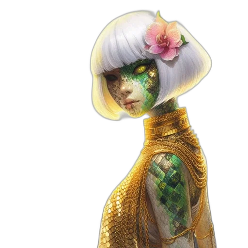 flower, dress, jewelry, robot transparent PNG cut-out
