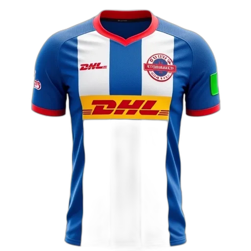 blue, white, striped, dhl transparent PNG cut-out