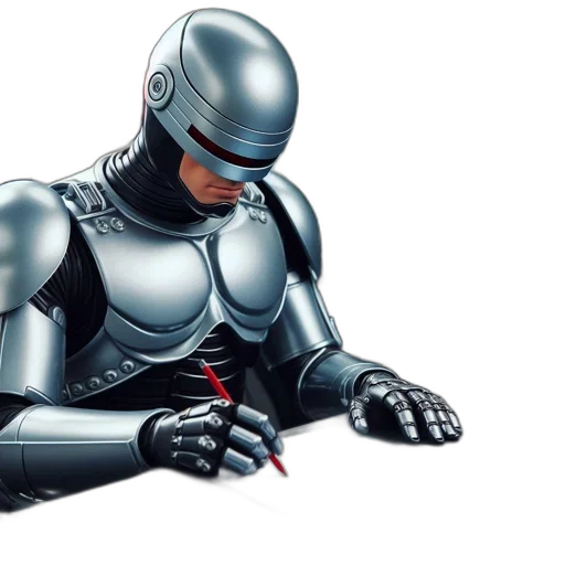 robot, concept art, comic book art, 3d render transparent PNG cut-out