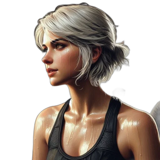 face, concept art, photorealistic, pixel art transparent PNG cut-out