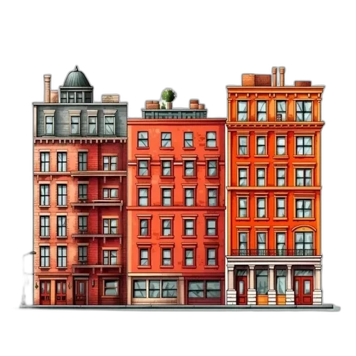 building, furniture, concept art, photorealistic transparent PNG cut-out