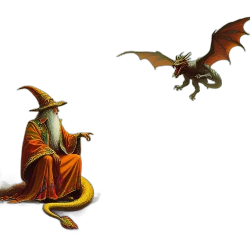 dragon, staff, creature, concept art transparent PNG cut-out