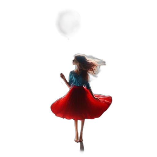 dress, hair, umbrella, 3d render transparent PNG cut-out