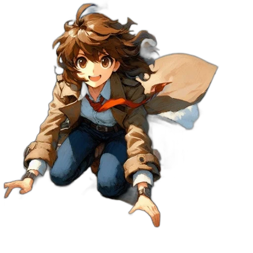 jacket, weapon, creature, staff transparent PNG cut-out