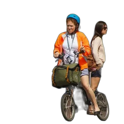 jacket, woman, orange, rides transparent PNG cut-out