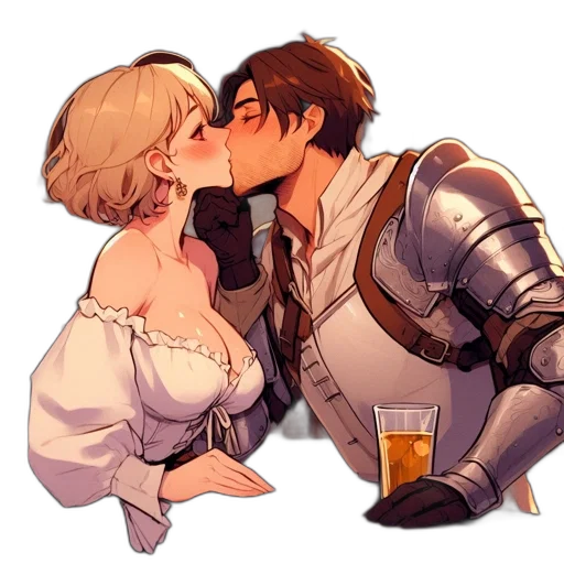 sword, bottle, robot, crown transparent PNG cut-out