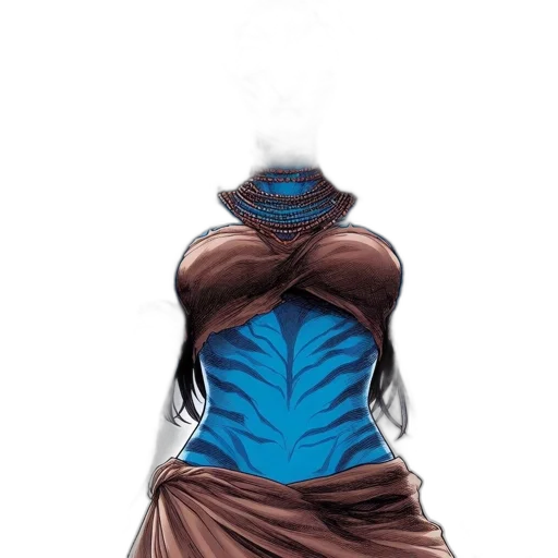 dress, jacket, mask, staff transparent PNG cut-out