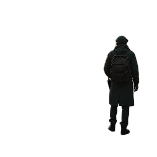 jacket, hat, staff, umbrella transparent PNG cut-out