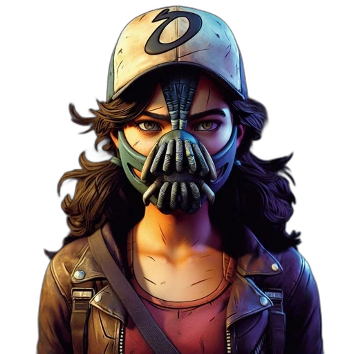 mask, face, jacket, comic book art transparent PNG cut-out