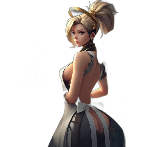 dress, staff, concept art, fantasy art transparent PNG cut-out