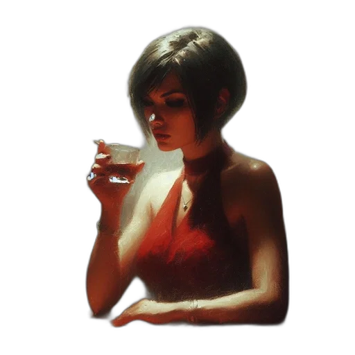 dress, face, bottle, jewelry transparent PNG cut-out
