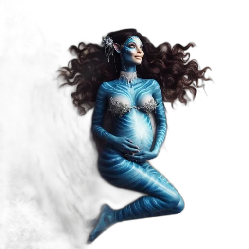 dress, hair, creature, concept art transparent PNG cut-out