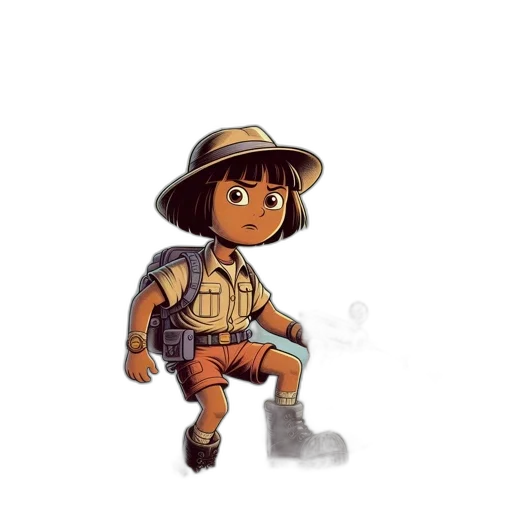 robot, hat, staff, weapon transparent PNG cut-out
