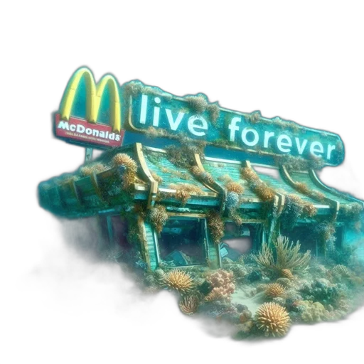 food, furniture, vaporwave, 3d render transparent PNG cut-out