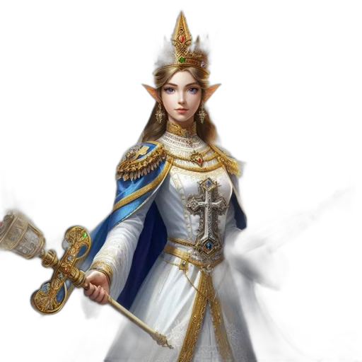 staff, crown, sword, fantasy art transparent PNG cut-out