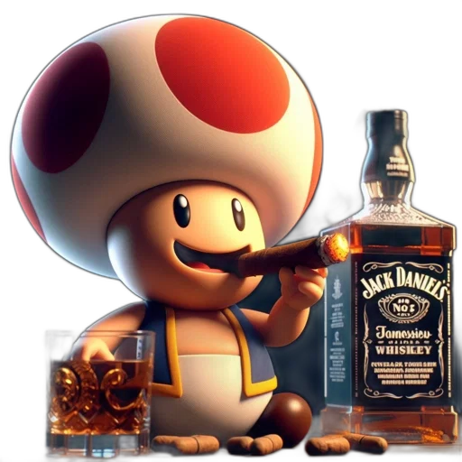bottle, hat, 3d render, concept art transparent PNG cut-out