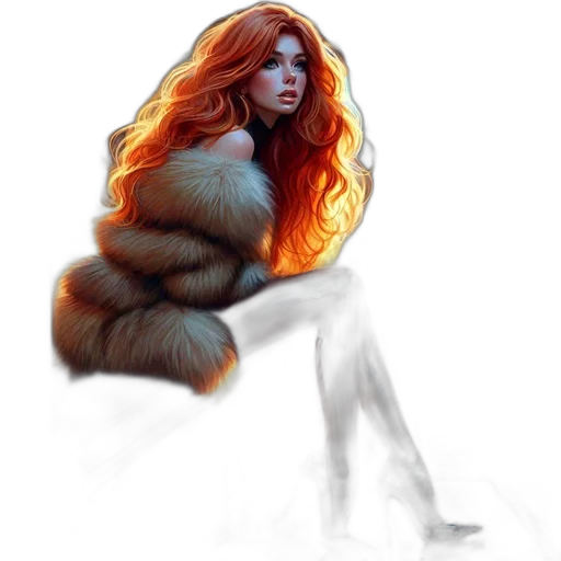 hair, jacket, concept art, fantasy art transparent PNG cut-out