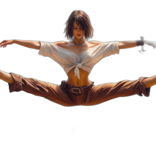 photorealistic, concept art, woman, casual transparent PNG cut-out
