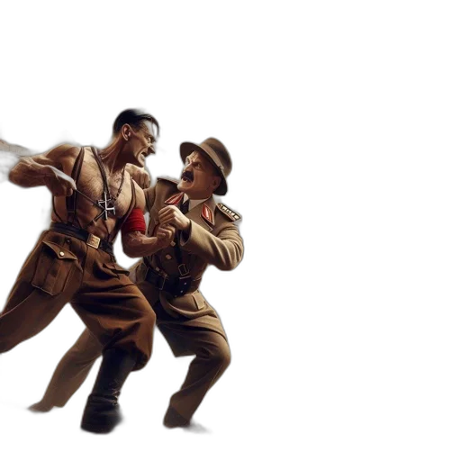concept art, two, men, fight transparent PNG cut-out